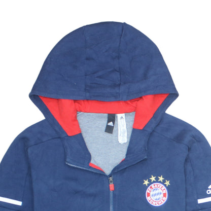 Adidas Mens Blue Full Zip Hoodie FC Bayern München Size M