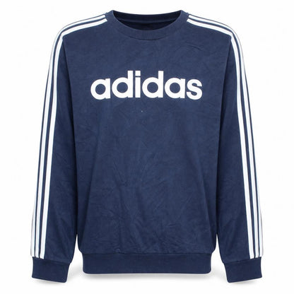 Adidas Men's Blue Logo Crew Neck Pullover Sweatshirt Size M