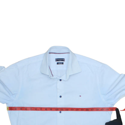 Tommy Hilfiger Men's Blue Regular Fit Long Sleeve Button-Up Shirt