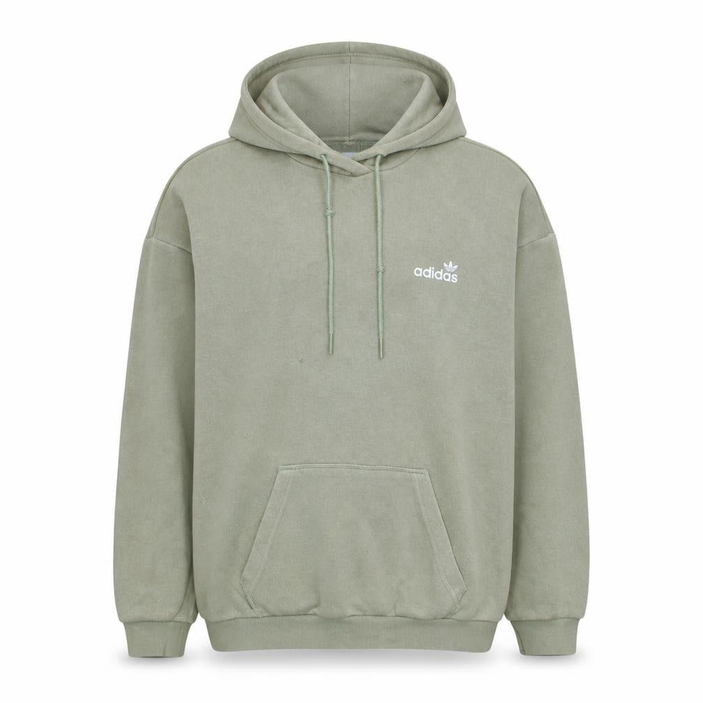 Adidas Men's Beige Pullover Hoodie S Logo Fleece Sweatshirt