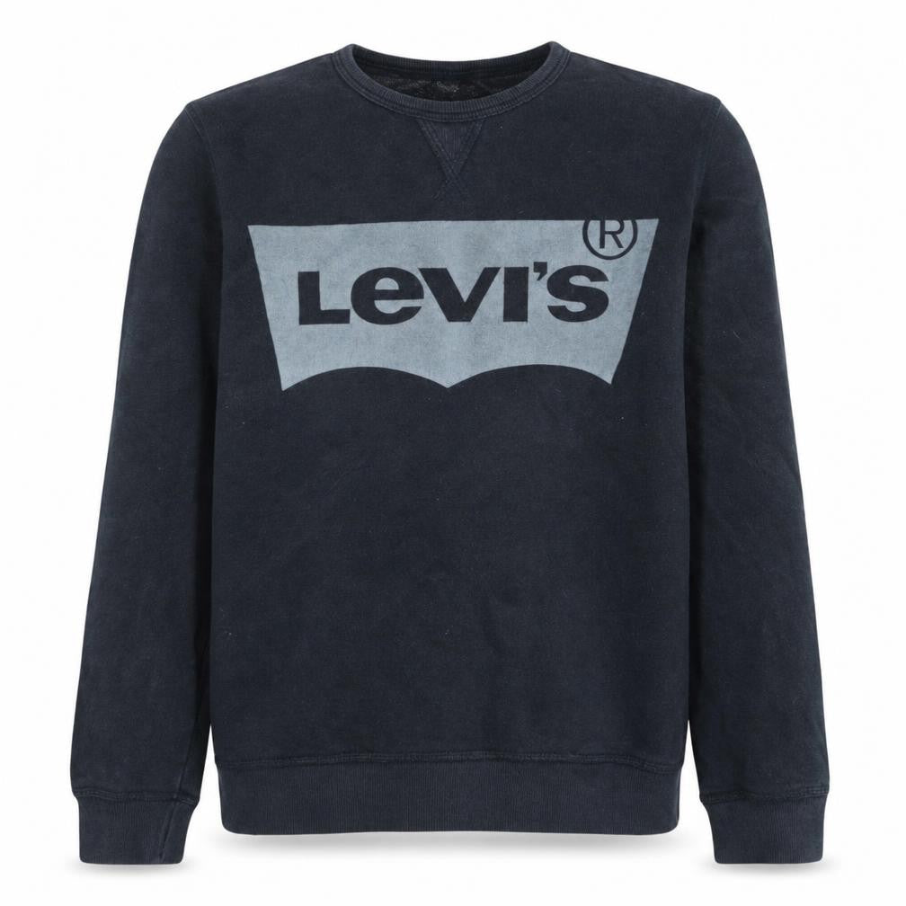 Front view of Levi's Black Graphic Logo Crew Neck Teens 14 Cotton Sweatshirt
