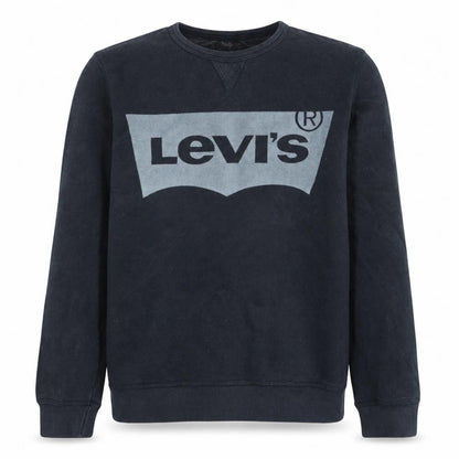 Front view of Levi's Black Graphic Logo Crew Neck Teens 14 Cotton Sweatshirt
