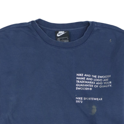 Nike Men's Blue Small Pullover Crew Neck Sports Sweatshirt
