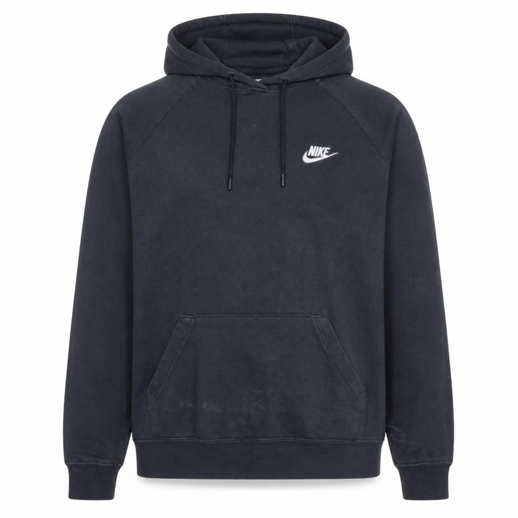 Nike Men's Black Pullover Hoodie M Logo Fleece Cotton Sweatshirt