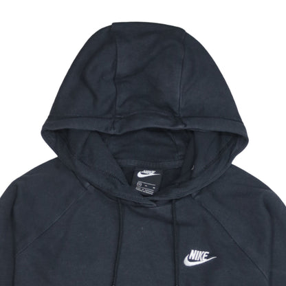 Nike Men's Black Pullover Hoodie M Logo Fleece Cotton Sweatshirt