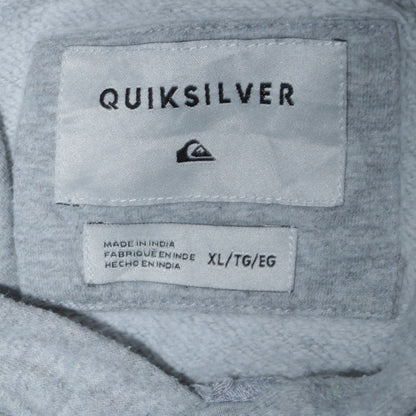 Quiksilver Men's Grey XL Pullover Hoodie Surf Logo Fleece Sweatshirt