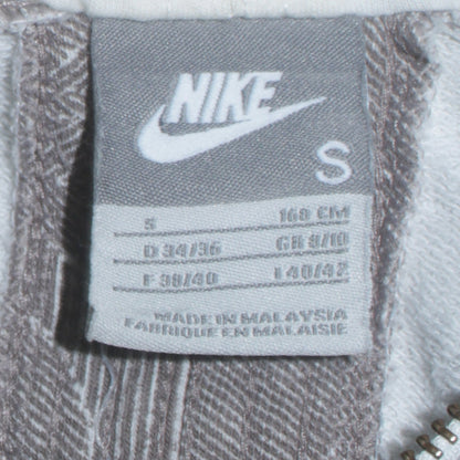 Nike Women's Grey Full Zip Hoodie Small - Logo Print Drawstring Hooded Sweatshirt
