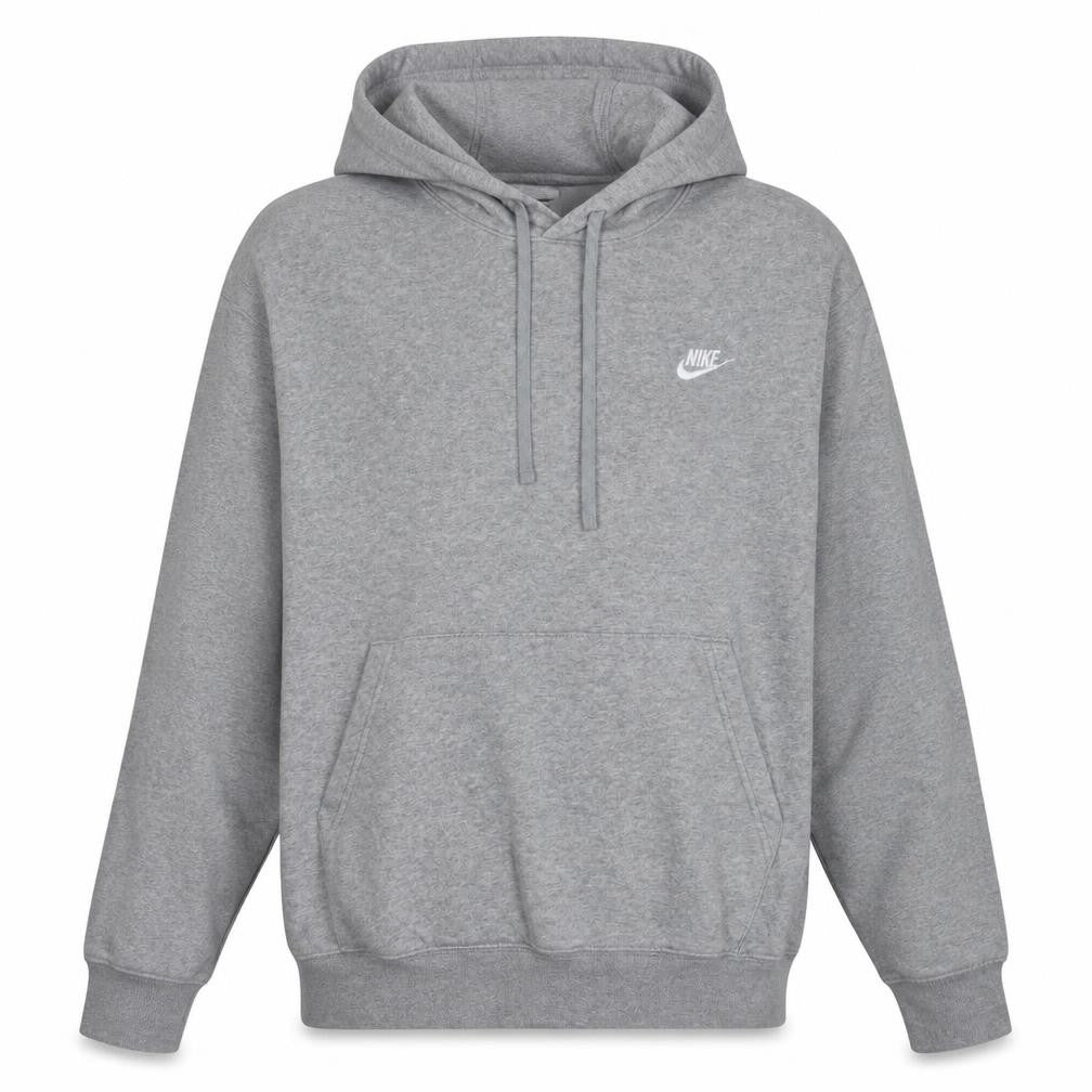 Nike Men's Grey XL Pullover Hoodie with Logo and Pockets