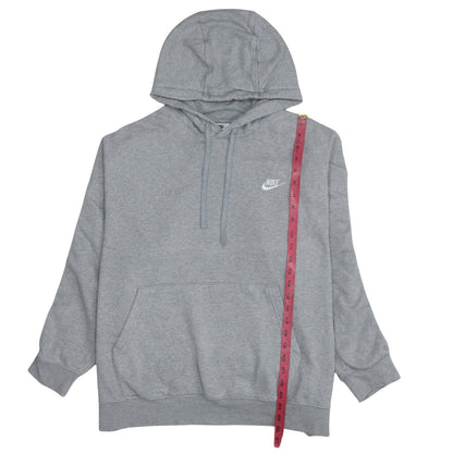 Nike Men's Grey XL Pullover Hoodie with Logo and Pockets