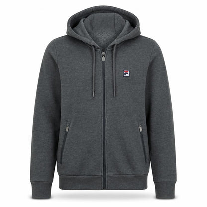 Fila Men’s Grey Full Zip Hoodie Size S Regular Fit Hooded Sweatshirt