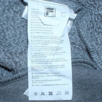Fila Men’s Grey Full Zip Hoodie Size S Regular Fit Hooded Sweatshirt