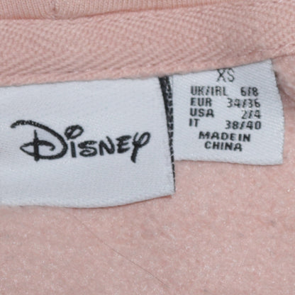 Disney Primark Womens Pink XS Pullover Hoodie with Minnie Outline