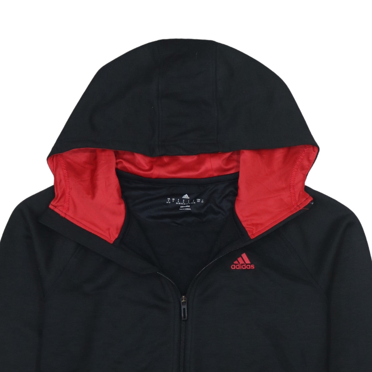 Adidas Womens Black Full Zip Climalite Hoodie Size S 8-10
