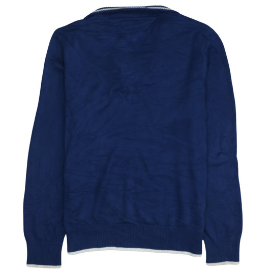 Tommy Hilfiger Men's Blue Cotton 1/4 Zip Jumper Size M