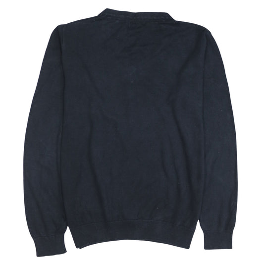 U.S. Polo Assn. Men's Blue V-Neck Cotton Blend Jumper Size M