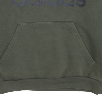 adidas Mens Green Pullover Hoodie Medium Graphic Logo Sportswear