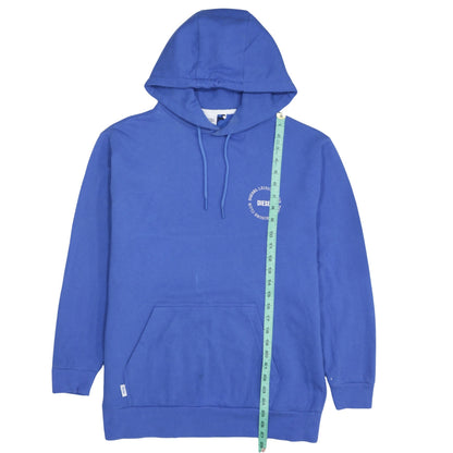 Diesel Mens Blue XS Pullover Hoodie Leisure Club Logo Fleece