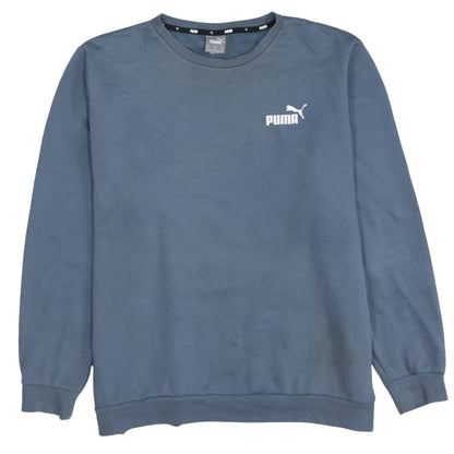 Puma Mens Blue Crew Neck Logo Sweatshirt XXL Regular Fit