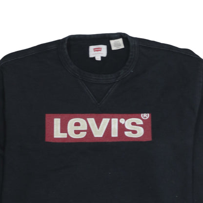 Levi's Men's Black Logo Crew Neck Sweatshirt Size S