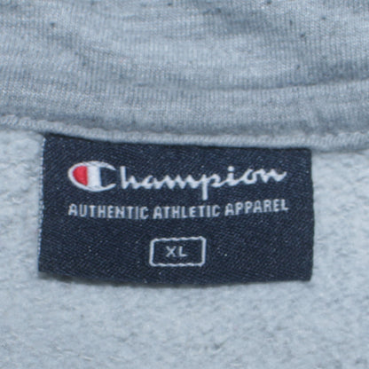 Champion Men's Grey XL Pullover Hoodie with Logo Print