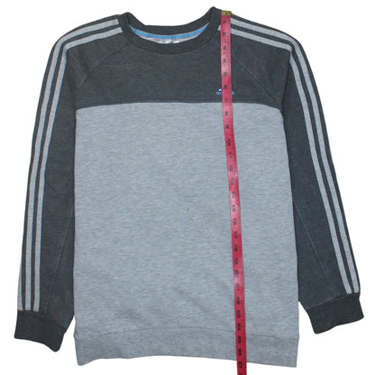 Adidas Boys Grey Sweatshirt 15-16 Years Crew Neck Long Sleeve Pullover