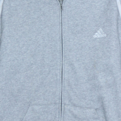 Adidas Womens Grey Full Zip Hoodie XL 20-22 Hooded Sweatshirt