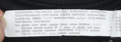 ZARA Women's Black Cropped Crew Neck Pullover Sweatshirt Size S