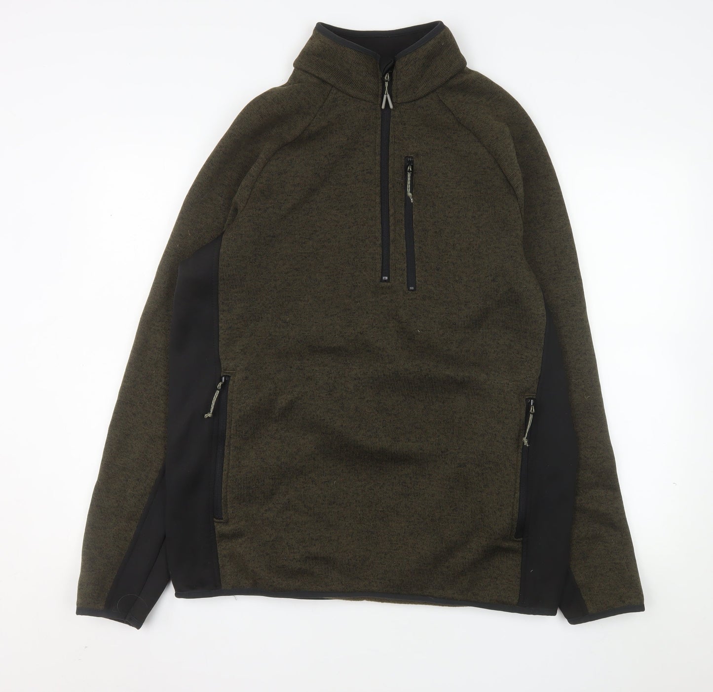 Mountain Warehouse Men's Green XL 1/4 Zip Pullover Fleece Sweatshirt