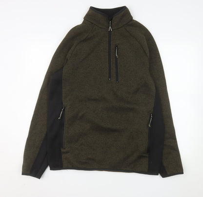 Mountain Warehouse Men's Green XL 1/4 Zip Pullover Fleece Sweatshirt