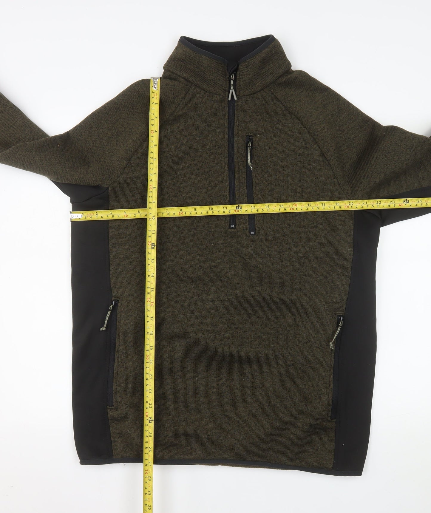 Mountain Warehouse Men's Green XL 1/4 Zip Pullover Fleece Sweatshirt