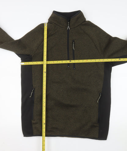 Mountain Warehouse Men's Green XL 1/4 Zip Pullover Fleece Sweatshirt