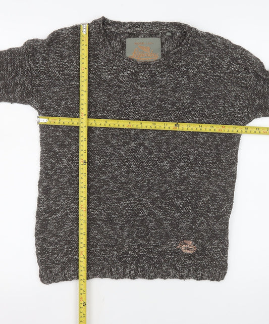 Superdry Womens Grey XS Crew Neck Knit Pullover Jumper
