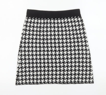 Primark Girls Black & White Houndstooth Skater Skirt 12-13 Years 158cm