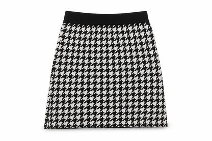 Primark Girls Black & White Houndstooth Skater Skirt 12-13 Years 158cm