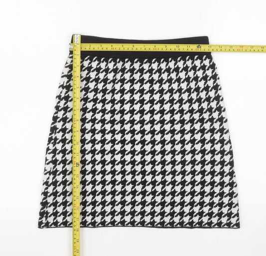 Primark Girls Black & White Houndstooth Skater Skirt 12-13 Years 158cm