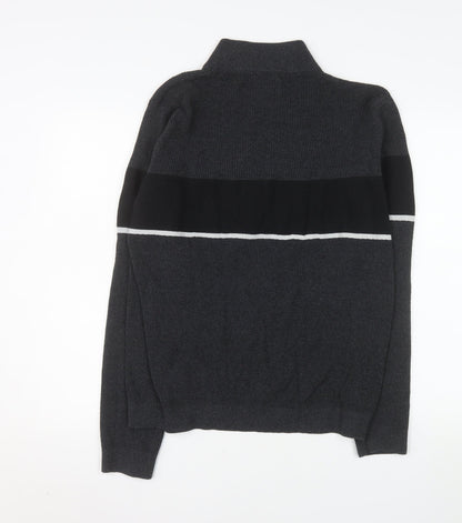 Dissident Men's Grey Half Zip Knit Sweater Size L Regular Fit
