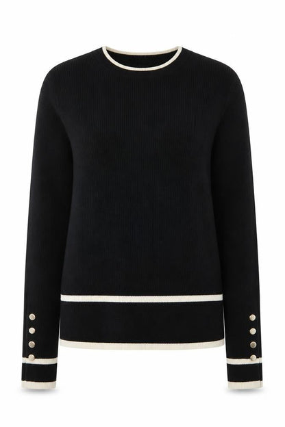 Marks and Spencer Women's Black Crew Neck Knit Jumper Size 8