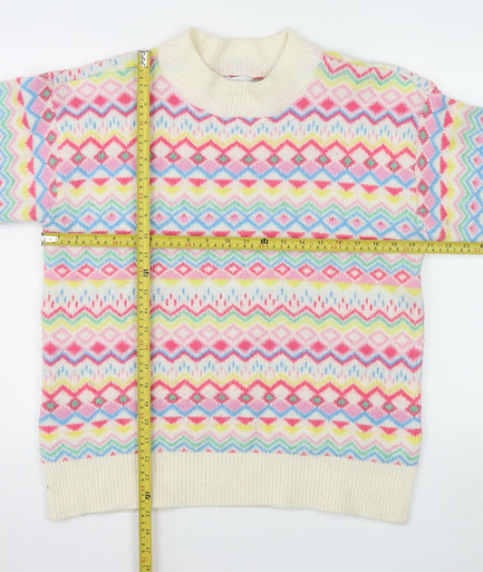 M&Co Women's Multicoloured Fair Isle Knit Jumper Size 12