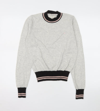 Jack Wills Women's Grey Crew Neck Long Sleeve Pullover Jumper UK 8