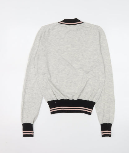 Jack Wills Women's Grey Crew Neck Long Sleeve Pullover Jumper UK 8