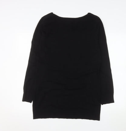 Roman Women Black Floral Sequin Pullover Jumper Size 16