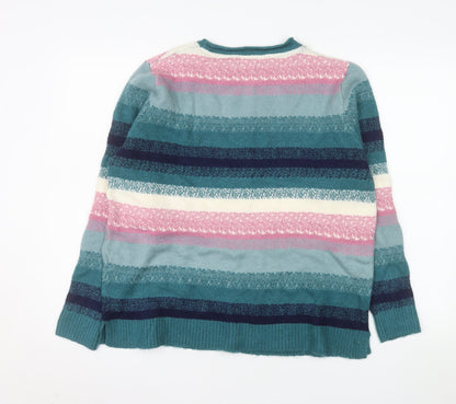Isle Women’s Multicoloured Striped Knit Jumper Size 14-16 M
