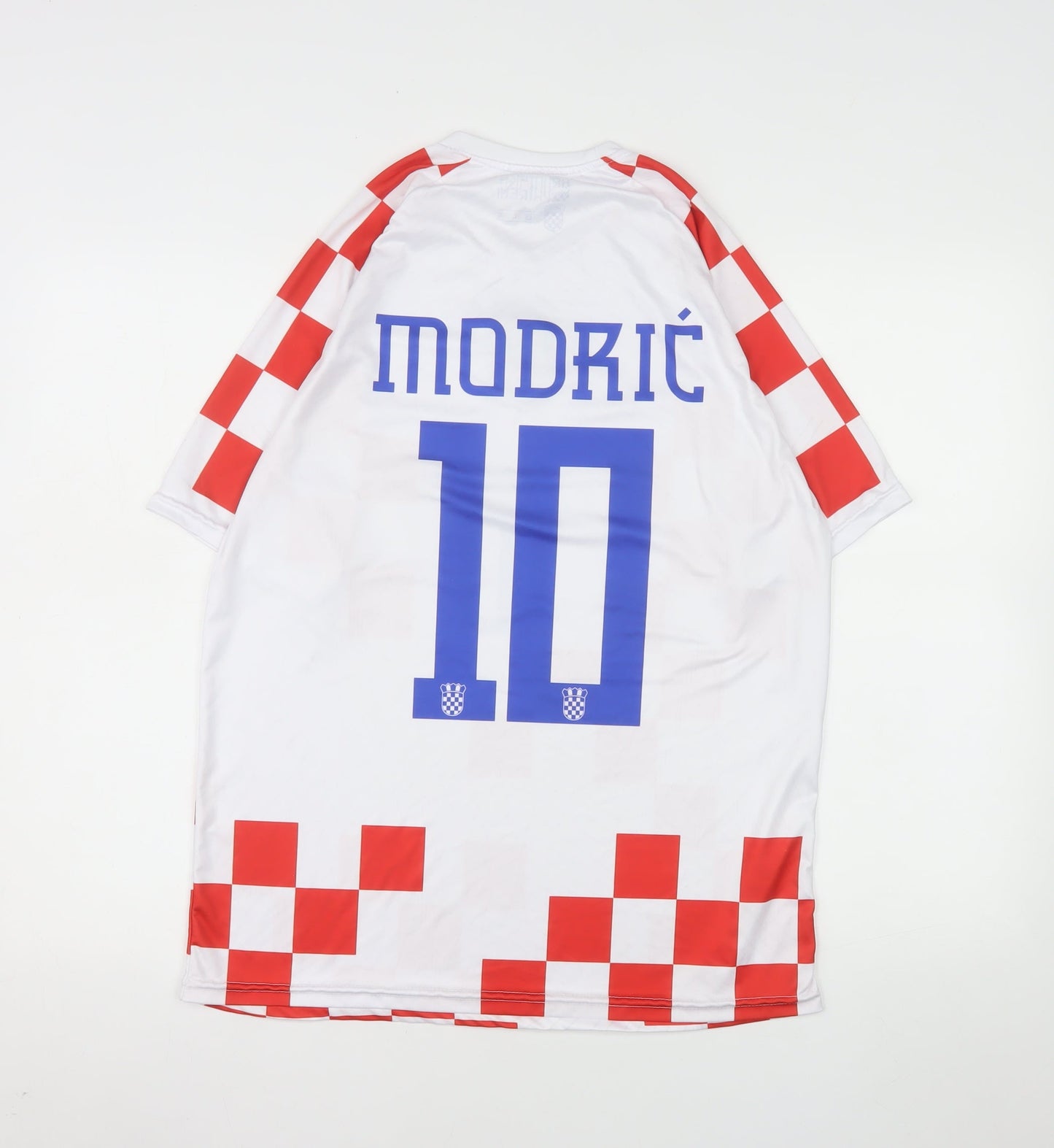 Vatreni Croatia Men's White Red Check Sports T-Shirt Size L