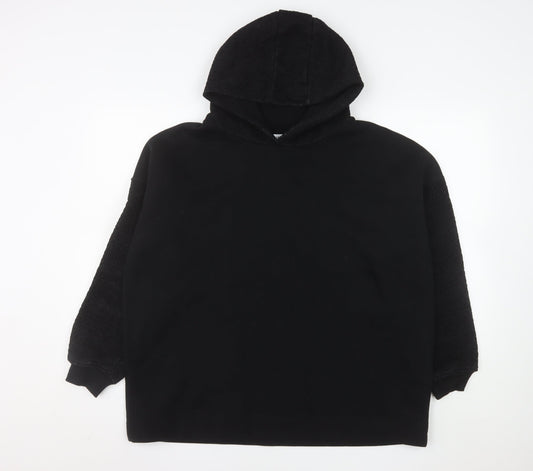 Gallery Women's Black Hoodie Large Cotton Blend Pullover