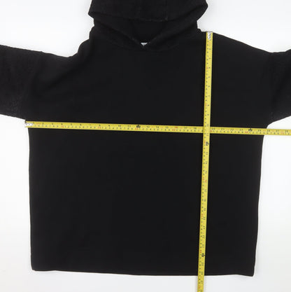 Gallery Women's Black Hoodie Large Cotton Blend Pullover