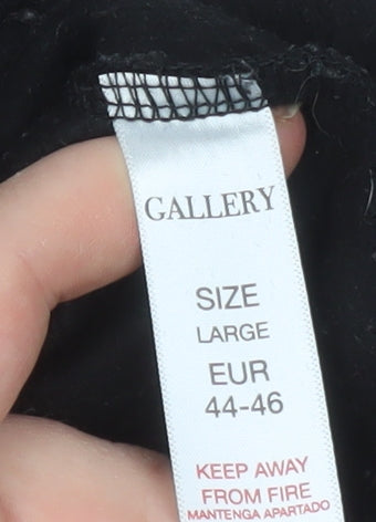 Gallery Women's Black Hoodie Large Cotton Blend Pullover