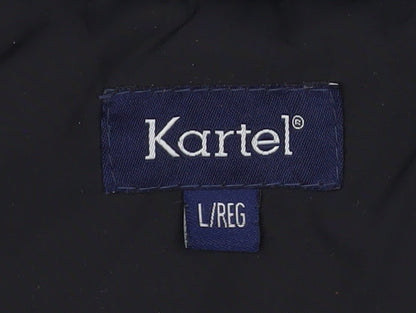 Kartel Men’s Black Blue Windbreaker Jacket L Regular Lightweight