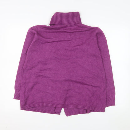 Paco Boutique Womens Purple Roll Neck Knit Jumper Size 12