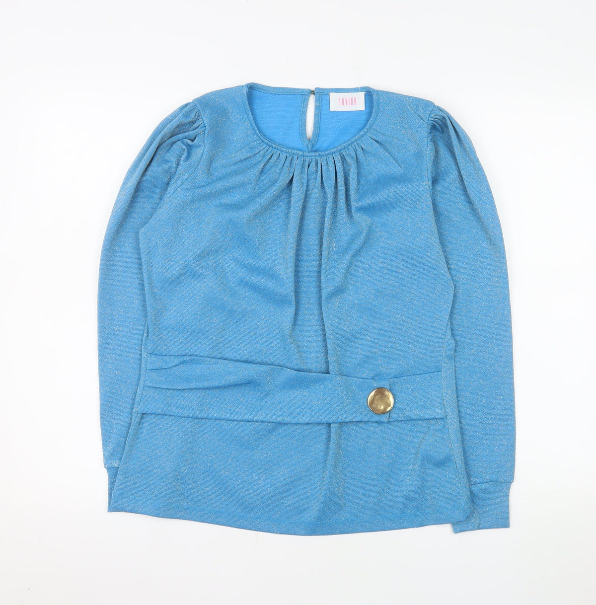 Savida Women's Blue Long Sleeve Tunic Blouse Size 10
