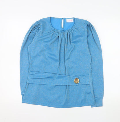 Savida Women's Blue Long Sleeve Tunic Blouse Size 10